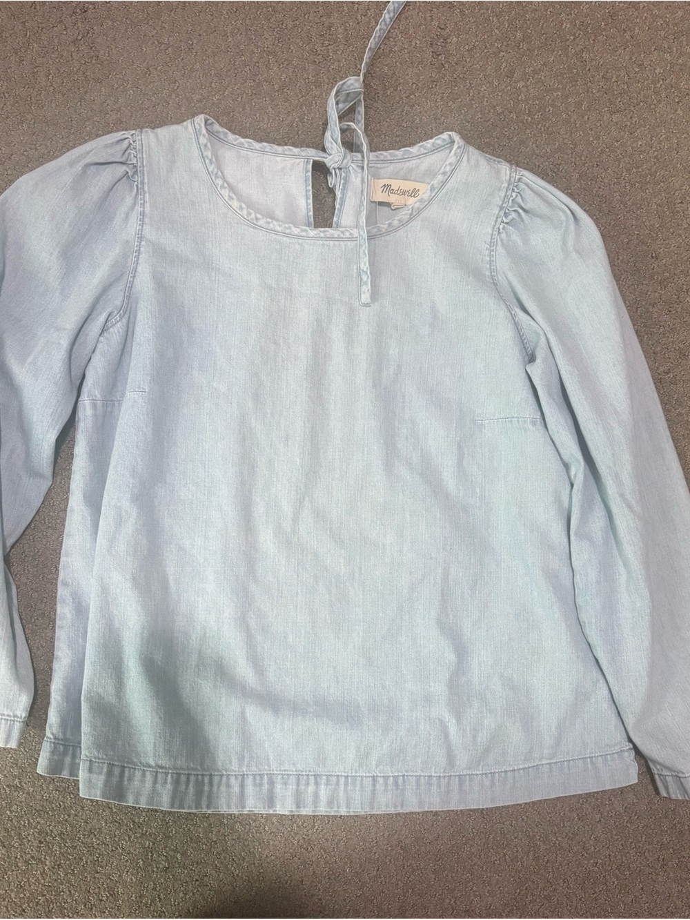 Madewell Light Blue Long-Sleeve Top xs